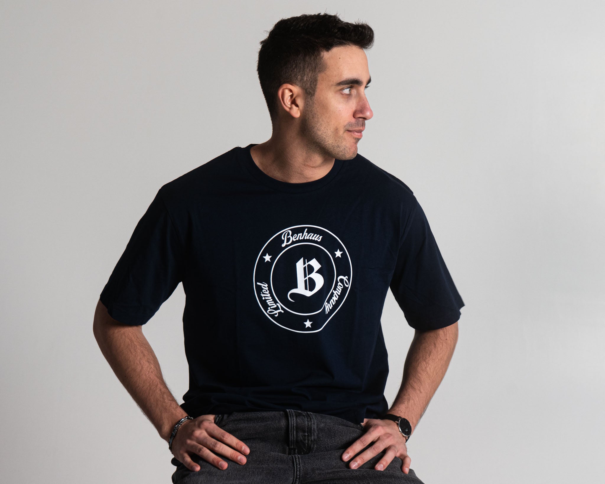 t-shirt mid-light relaxed unisex french navy